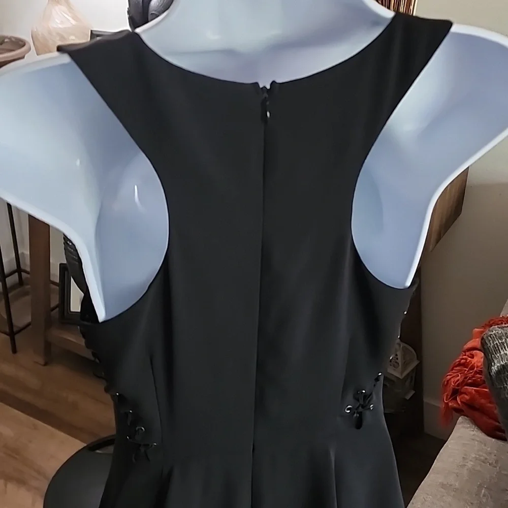 Greylin x Anthropologie Black Lace-Up Sleeveless Midi Dress - Picture 5 of 7